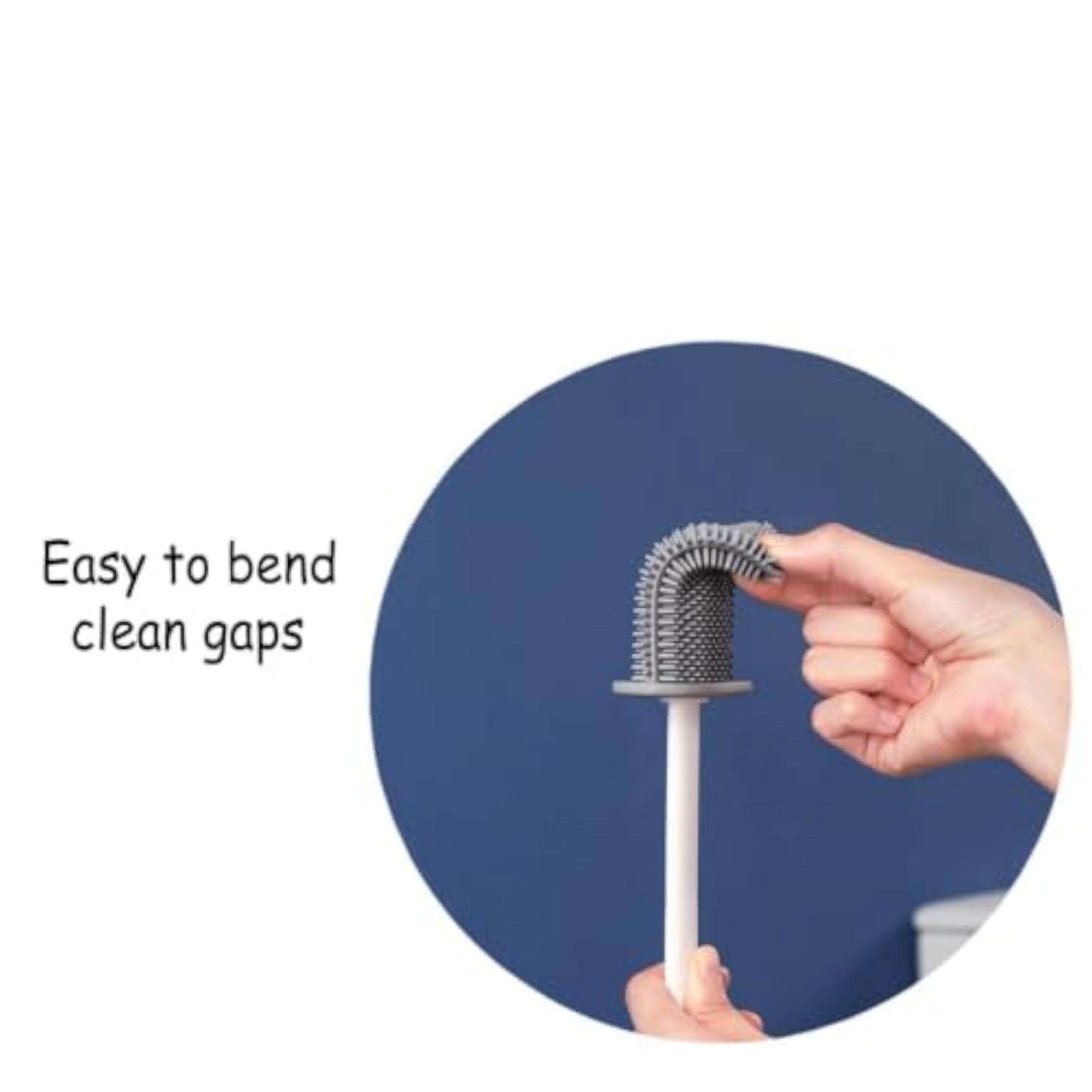 2-in-1 Silicone Toilet Cleaning Brush with Holder