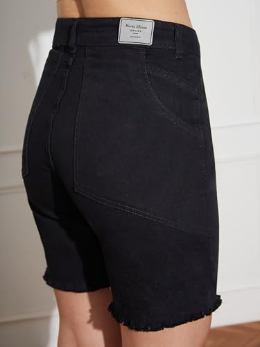 Image of Miss Chase Women's White Regular High Rise Clean Look Regular Stretchable Denim Shorts