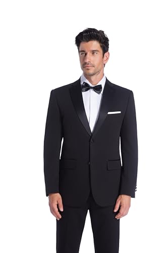 Geoffrey Beene Men's Black Tuxedo Jacket, Two-Button Closure, Notch Lapel, Multiple Sizes