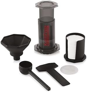 Coffee Press Percolator with Metal and 500 Paper Filters (Black)