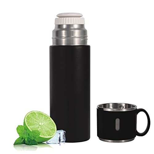 Thermoses Cup, Stainless Steel Vacuum Flask Coffee Thermos, 19 oz Double Wall Insulated Water Bottle Leakproof Build-in Lid Cup for Men and Women Can Be Used As a Gift.(Black)