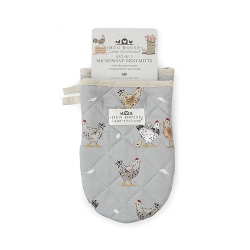 Cooksmart Hen House Lane Set of 2 Neoprene Microwave Mitts | British Designed Farmhouse Mini Oven Gloves | Heat-Resistant Up to 100°C | Stylish & Protective Kitchen Essentials | Machine Washable - Image 3