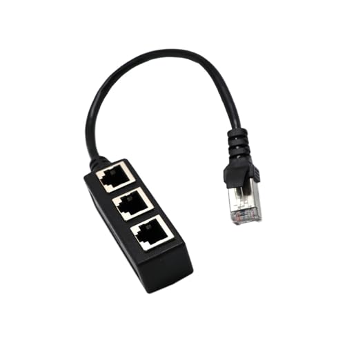 Interface de adaptador de soquete fêmea RJ45 fêmea de 1 a 3 portas, adaptador divisor de rede RJ45,
