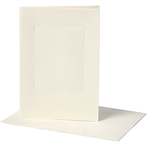 Creativ Company 100263 Passepartoutkarte, 23720, cremefarben, 10 Stück
