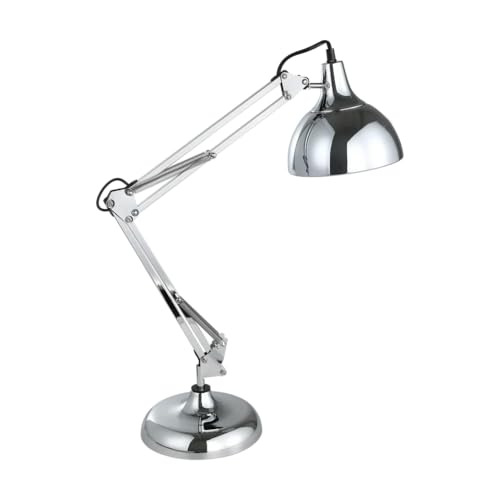 Image of Eglo Premium European Study Table Lamp - Chrome Adjustable Desk Light for Reading, Studying | Austrian Design Since 1969