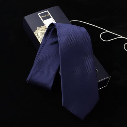 Image of Peluche Modish Navy Blue Colored Microfiber Necktie for Men