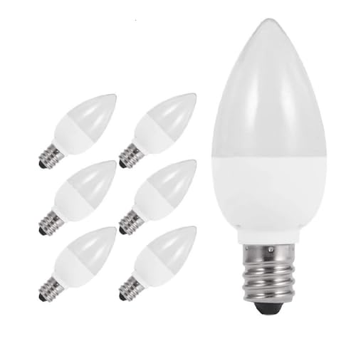 HHF LED Bulbs Lamps, 6Pollas LED LED Bombillas Candelabra Soft White 3000K E12 1W Lámpara 120V Lámpara de araña para Dormir Salilla de Halloween Pequeña Noche (Color emisivo : Warm White 3000K)