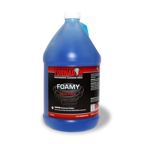 Tornador Foamy Auto Interior Foam Concentrate 1 Gallon | Heavy-Duty Foaming Cleaner | Emulsifies Oil and Water-Based Stains | For Upholstery, Carpet, Rubber, Vinyl | Use with Tornador Foam Gun