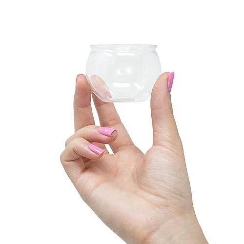 576 Count 3 oz. Sphere Mini Dessert Parfait Cup Professional-Grade Recyclable Transparent Durable Disposable Plastic Fishbowl for Parfait Desserts, Appetizers, and Parties CMJJ - Image 3