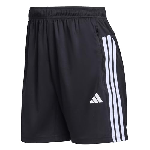 adidas Herren Workout Essentials Base 3-Stripes Pique Short 9Inch Shorts Black/White L Tall