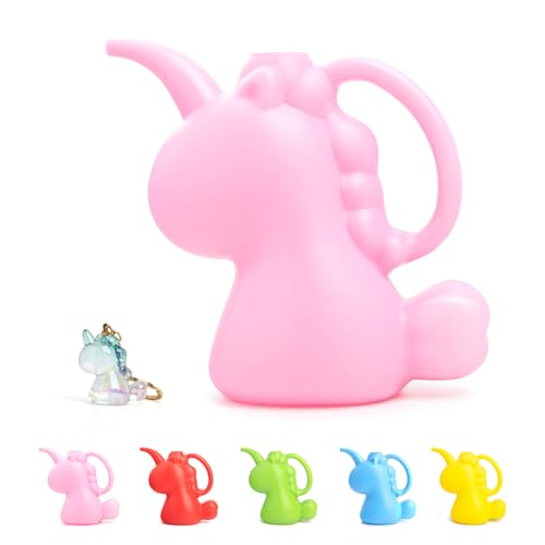 XXXFLOWER Unicorns Indoor Watering Can 1/4 Gallon 1 L Cute Animal Water Cans Novelty Unicorns Shape Watering Pot for Office House Indoor GardenPink