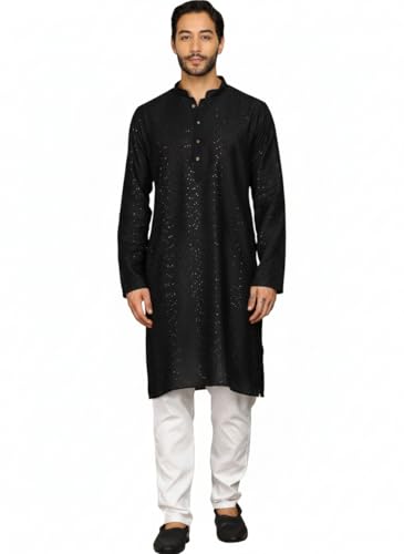 Image of Amazon Brand - Tavasya Men Maroon Self-Design Sequinned