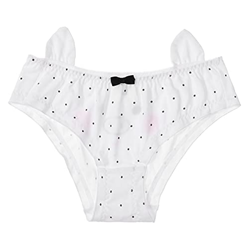 Moggemol Womens Sweet Strawberry Print Bowknot Girly Briefs Underwear Mesh Ruffles Panties Knickers Polka Dot Medium #TOP1