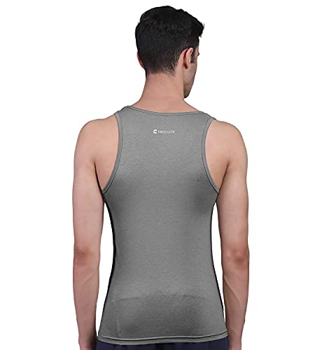 Image of Freecultr Vest for Men | Bamboo Sleeveless Super Soft Round Neck Gym Comfort Vests | Workout Regular Fit Innerwear | Breathable Sando with Long Hemline | Four-Piece Assortment