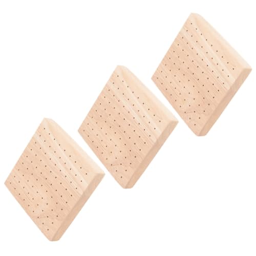Uonlytech Lot de 3 Supports en Bois pour Cake Pops et Sucettes, Présentoir Multi-Trous pour Buffet et Décoration de Fêtes Prénatales, Bords Polis Utilisation Sécurisée