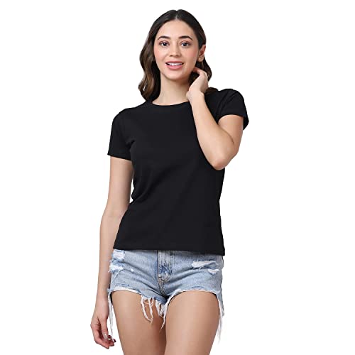 Image of Cotton Half Sleeve T-Shirt for Women, Round Neck Half Sleeves Gym Sports T-Shirt, Casual Women's Regular T-Shirt