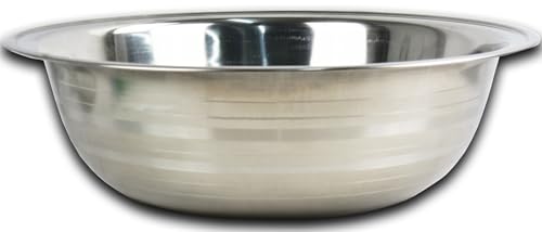 Sterling Ventures Deep Mixing Bowl Stainless Steeel for Baking Food Salad Cooking Prep Snack Sauce Dishes Mirror Polishing Bowl Dishwasher Fridge Safe (34CM)