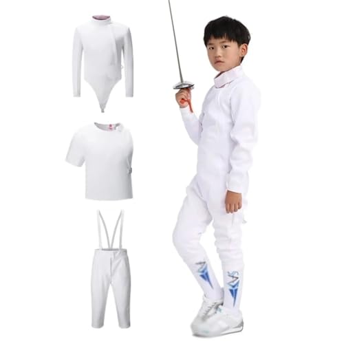 350N Fencing Jacket Uniform Suit (Pants/Jacket/Vest Set) Men Women Fencing Training Protective Suit for Foil Epee Saber(Right Ha