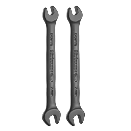 Image of sourcing map 2pcs Thick Double Open End Wrench 5.5mm x 7mm Metric Dual Open Ended Spanner Flat Head Wrench for Automotive Repair Furniture Assembly, Black
