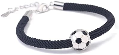 Bracciale Calcio Uomo In Pietra Naturale - Design Intrecciato, Regalo Per Appassionati Di Sport - Foto 6