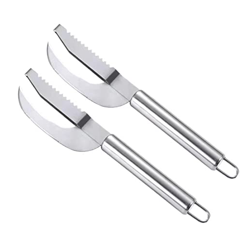 Ztrenot 3-in-1 Hanging Fish Scale Cutter, Stainless Steel Fish Scaler Open Belly & Dig Out Fish Cleaning Tool Sawtooth Design Household Fish Scale Scraper Fish Scale Removal Tool