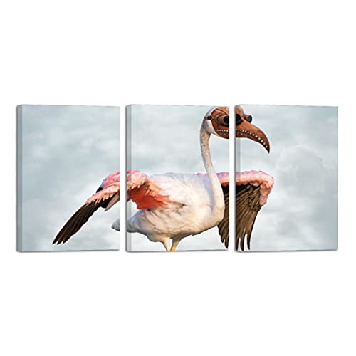 Toile murale oiseau de mer rose pour insuffler douceur et poésie dans votre salon