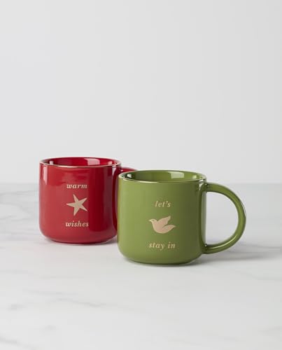 Set de 2 tazas Kate Spade Be Jolly en porcelana miniatura 4