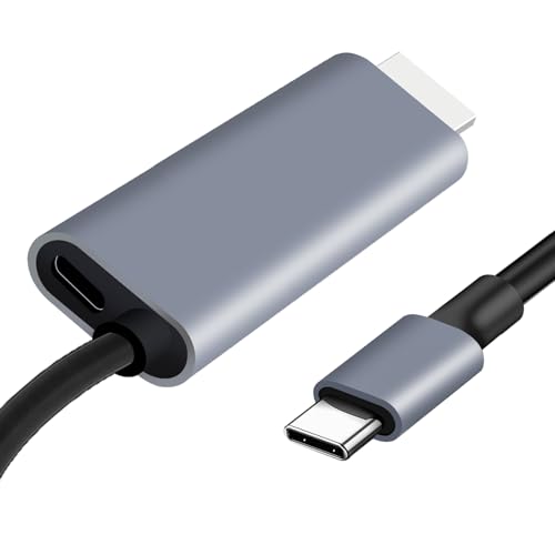 Steinwhale 4K@60Hz USB C to HD Display Cable with 100W PD Charging, 6.6ft Video Adapter Compatible with HDMI Port for iPhone 16 Pro Max, MacBook, Steam Deck