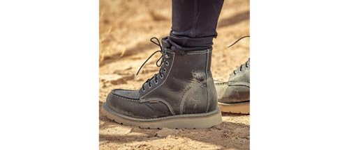 Image of Carhartt 6 inch Waterproof Moc Toe Boots for Women - Premium Rugged Leather, Goodyear Welt, Insite Tech Comfort Footbed, and Dual-Density Rubber Outsole