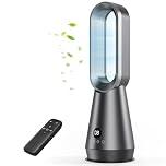 Quiet Bladeless Tower Fan - 8 Adjustable Speed, 80° Oscillation, 32dB Low Noise, 9H Timer, Sleep & High Power Modes, LED Display, Remote + Touch Dual Control, Electric Fans for Home Office Bedroom