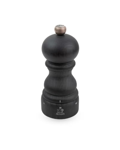 PEUGEOT - Salzmühle Paris u‘Select 12 cm - 6 voreingestellte Mahlgrade - Innovatives Zirlion-Mahlwerk für pulverfeines Salz - Aus PEFC-zertifiziertem Holz - Französisches Know-how - Graphitfarben