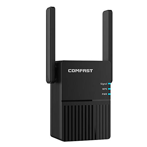 WiFi Extender 1200Mbps WiFi Booster Dual Band WiFi Repeater 5G and 2.4G WiFi Range Extender Amplifier for Routers for The House (Black)