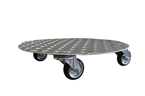 Pflanzenroller AluGrip-R280 bis280kg Blumenroller Untersetzer Indoor Outdoor Alu (Aluminium Riffel 5/6,5mm, Ø450mm)