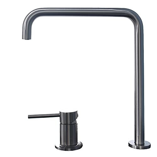 Grifo de lavabo de baño de 2 orificios QYYZTQY, mezclador monomando giratorio frío y calor