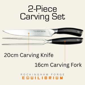 Rockingham Forge Equilibrium 2 Piece Carving Set, Black - Image 4