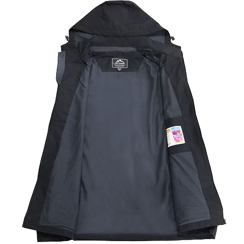 Men's Waterproof Rain Jacket Lightweight Raincoat Hooded Trench Outdoor Windbreaker for Hiking Travel4