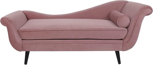 Image of Lazy Couch and Reclining Sofa /Recliner Chaise Longue /Fabric recliners /for Bedroom /Living Room /Office Reception Recliner Lounge Sofa and Armchair (Dusky Pink)