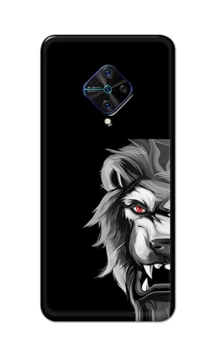 Image of PRINTFIDAA Printed Hard Back Cover Case for Vivo S1 Pro Back Cover (Angry Lion) -112