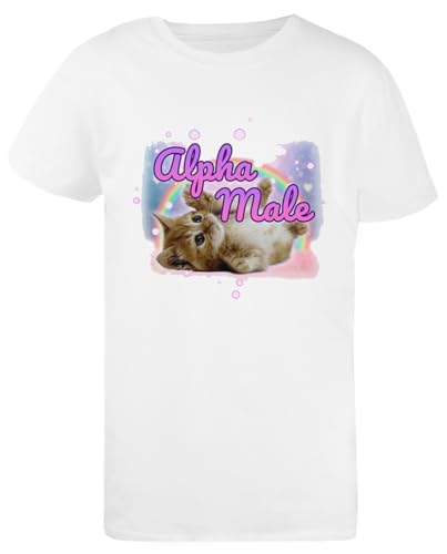 T-shirt Alpha Male Cat blanc idéal pour vos sorties urbaines