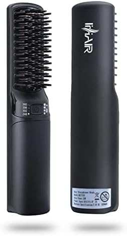 IHHAIR Premium Beard Mini Straightener Brush, Professional Straightener Brush for Men, Rechargeable 5200 mAh Straightening Tool Heated Comb, for Short & Long Beards for Home and Travel