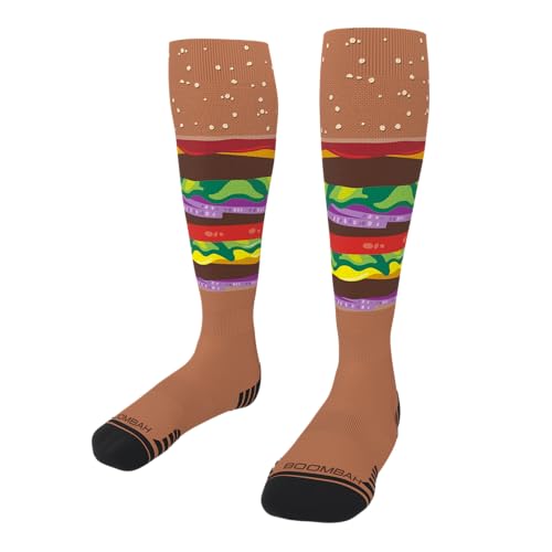 Boombah Pop of Color Cheeseburger Printed Sock Multi - Size Youth/Small