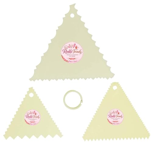 Image of Triangle Fondant Cake Dough Scrapper Sawtooth Shape Fondant and Cake Decorating Tools Set of 3