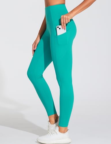 Image of THE GYM PEOPLE Thick High Waist Yoga Pants with Pockets, Tummy Control Workout Running Yoga Leggings for Women