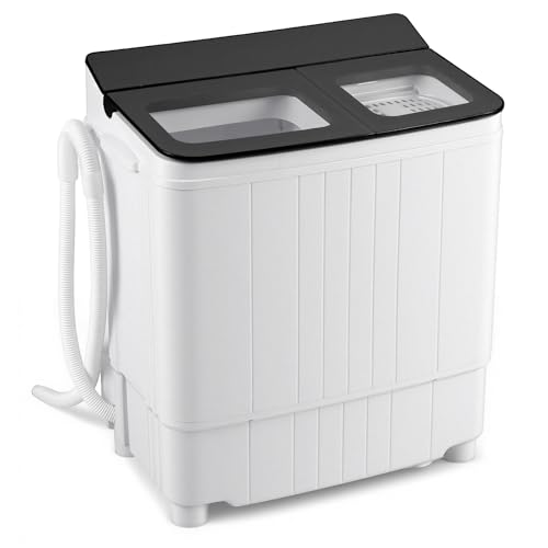 (similar) Giantex Portable Washing Machine, 18LBS Twin Tub Mini Compact Laundry Washer Spinner Combo with Drain Pump, 11Lbs Washer and 7Lbs Spinner for Apartments, RVs, Dorms, Gray+White