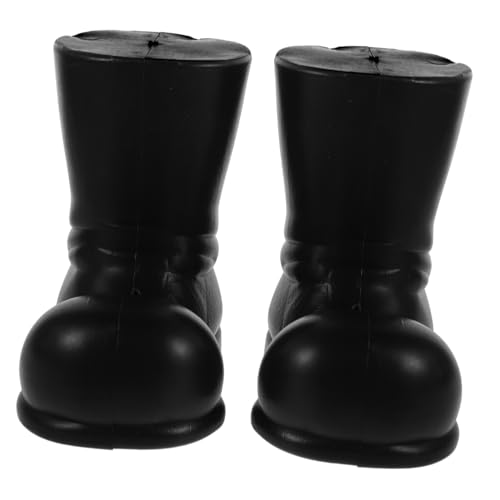 Cabilock 2pcs Mini Santa Claus Boots Black Decorative Miniature Ankle Shoes Craft Accessories Christmas Festival Home Indoor Fun Toys