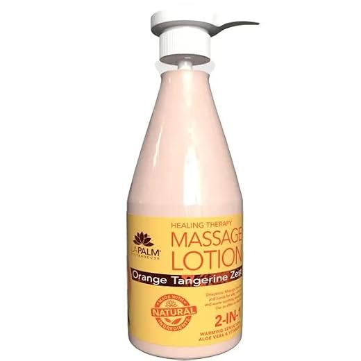 La Palm - Organic Healing Therapy Massage Lotion 24oz (Orange Tangerine Zest), 1 Count