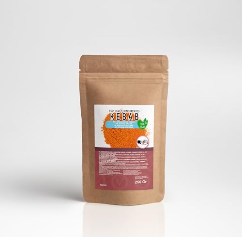 Quality Food. Mezcla de Especias para Kebab. Condimento ideal para tus recetas de shawarma o döner kebab. (250 Gr)
