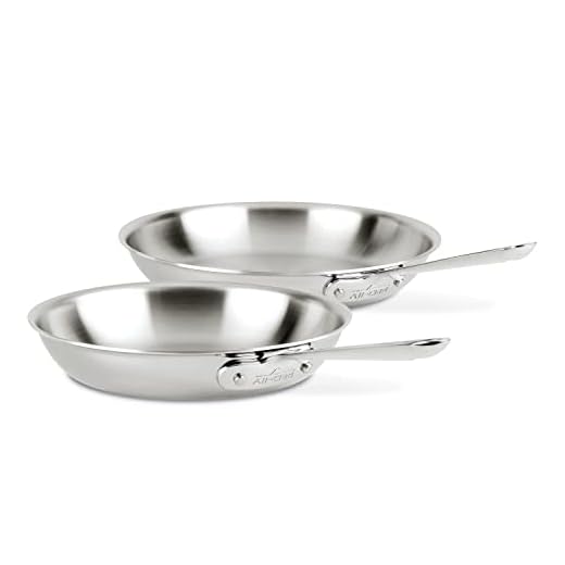 All-Clad D3 Stainless Steel Frying pan cookware set, 10-Inch and 12-Inch, Silver