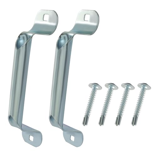 OSVJE 6.4 Inch Iron Garage Lift Handle 2 Pack Silver