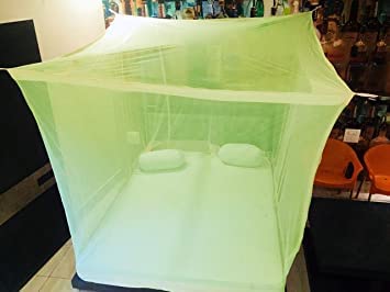 MJ Traders Mosquito Net/Machhardani - Polycotton Mosquito Net for Bed- Durable Rectangular Mosquitos Net for Insects & Bugs Protection Mosquito Net for Home (8 x 8, Green)